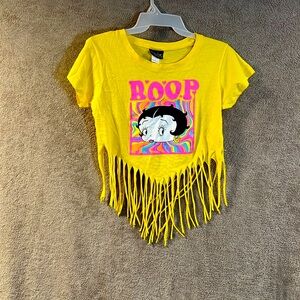 Large Betty boop collection half shirt with fringes